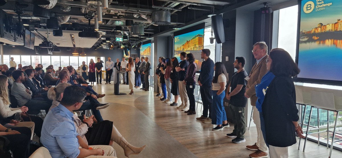 Urban Tech Challenge mentors are introduced at the launch of the Urban Tech Challenge in Google HQ Dublin