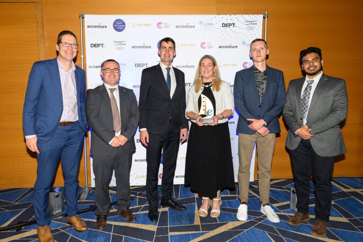 Smart Dublin's Jamie Cudden, Nichola Graham, Richie Shakespeare and Khizer Ahmed Biyabani receiving their award